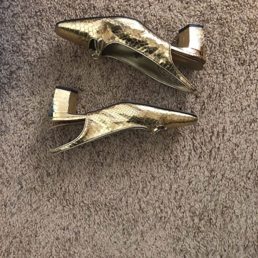 Size 9 Gold Reptile Print Slings by City Life USA - Picture 5 of 6